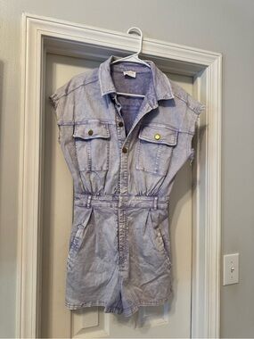 Fate - Lavender Washed Utility Romper Shorts  Size Medium